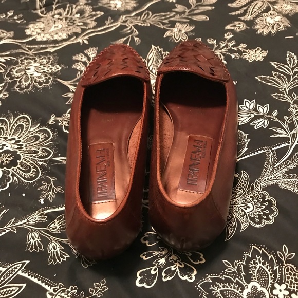 Vintage brown leather woven flats/loafers - Picture 2 of 4